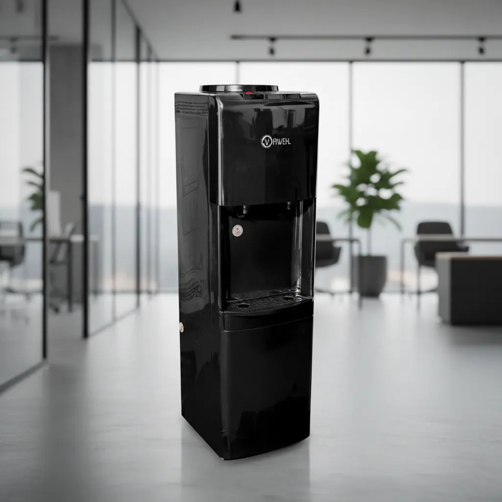 Dispensador de Agua Pedestal Negro Brillante Compresor - Dinamy Import