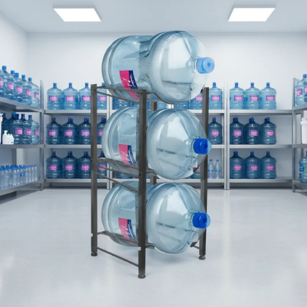 Estante Organizador Rack 3 Botellones Agua 20lts Negro - Dinamy Import
