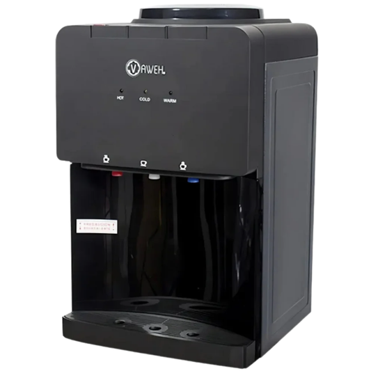 Dispensador de Agua Fría y Caliente Sobremesa Negro con Compresor