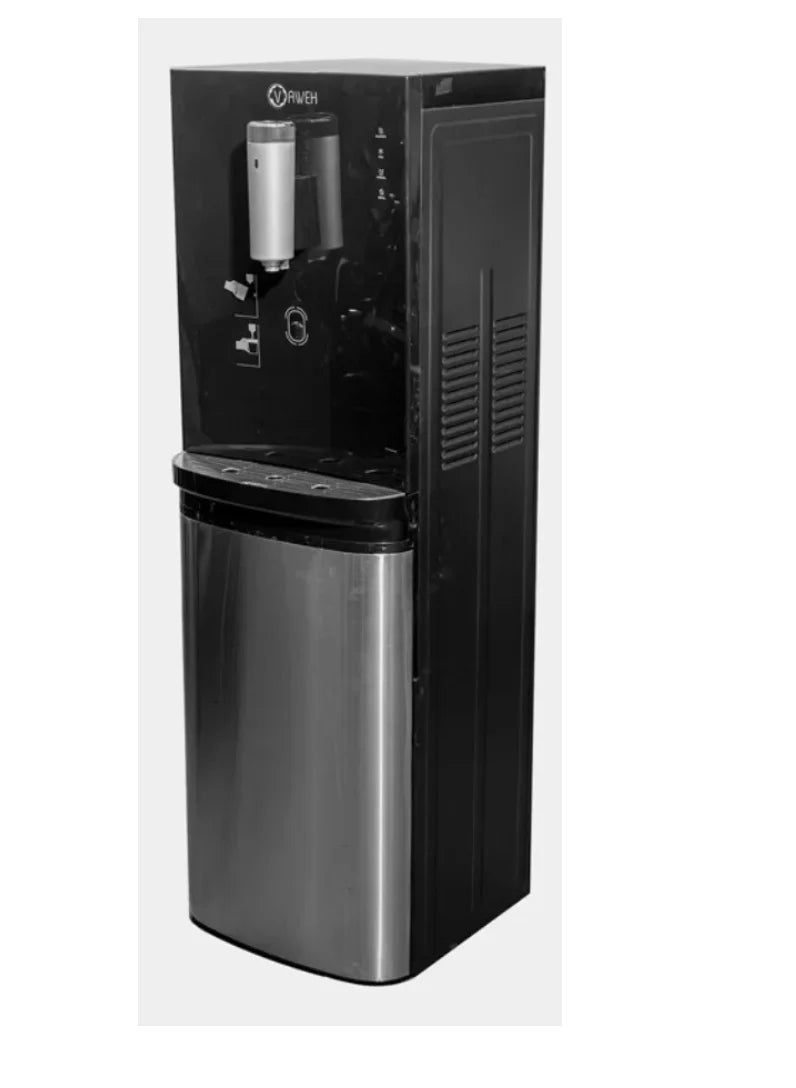 Dispensador de Agua con Bidón Oculto Negro con Contacto con Compresor - Dinamy Import