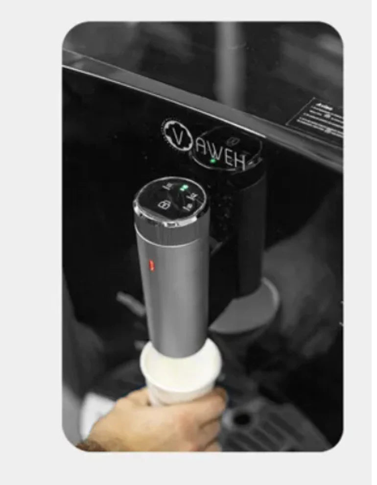 Dispensador de Agua con Bidón Oculto Negro con Contacto con Compresor - Dinamy Import