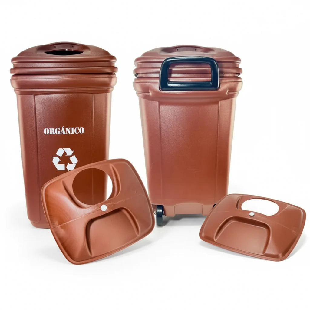 Contenedor de Basura Plástico 120 Litros con Rueda Uso Industrial / Hogar - Dinamy Import