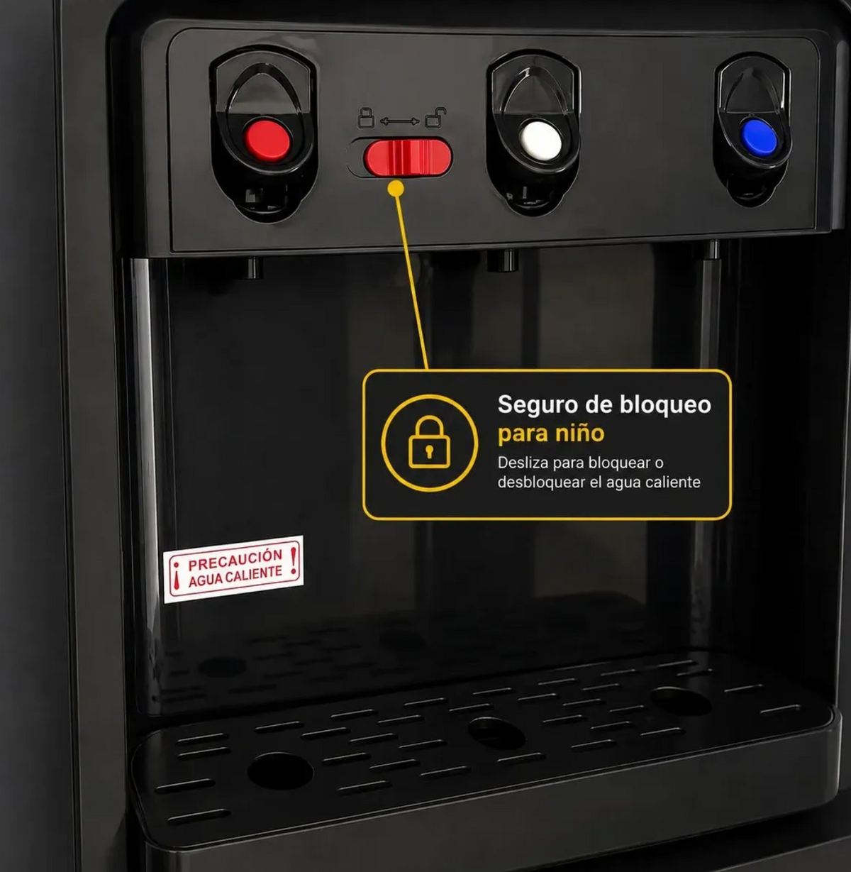 Dispensador de Agua con frigobar 3 Llaves  Elegante Y Moderno