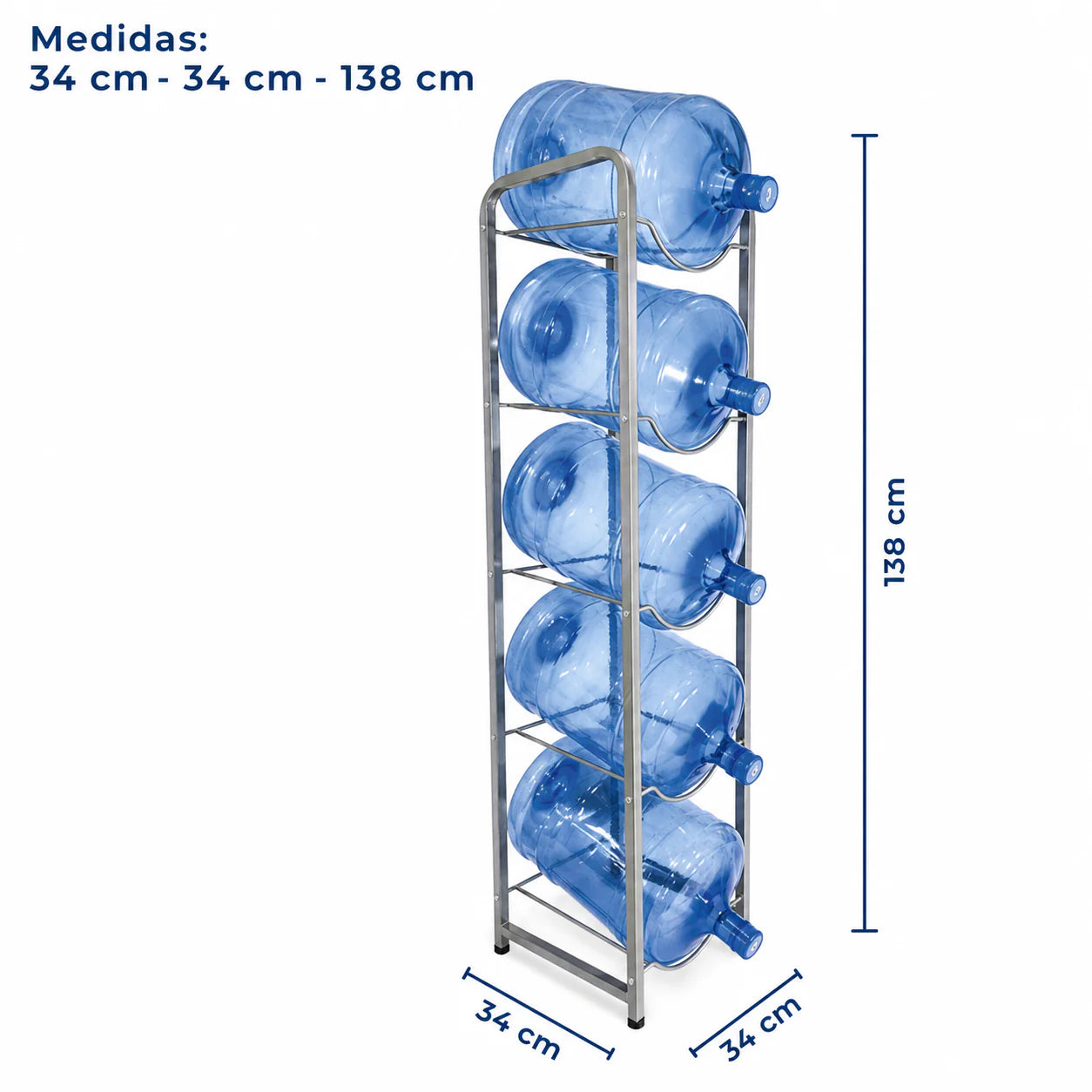 Rack Estante Organizador para 5 Bidones de Agua 20 Lts