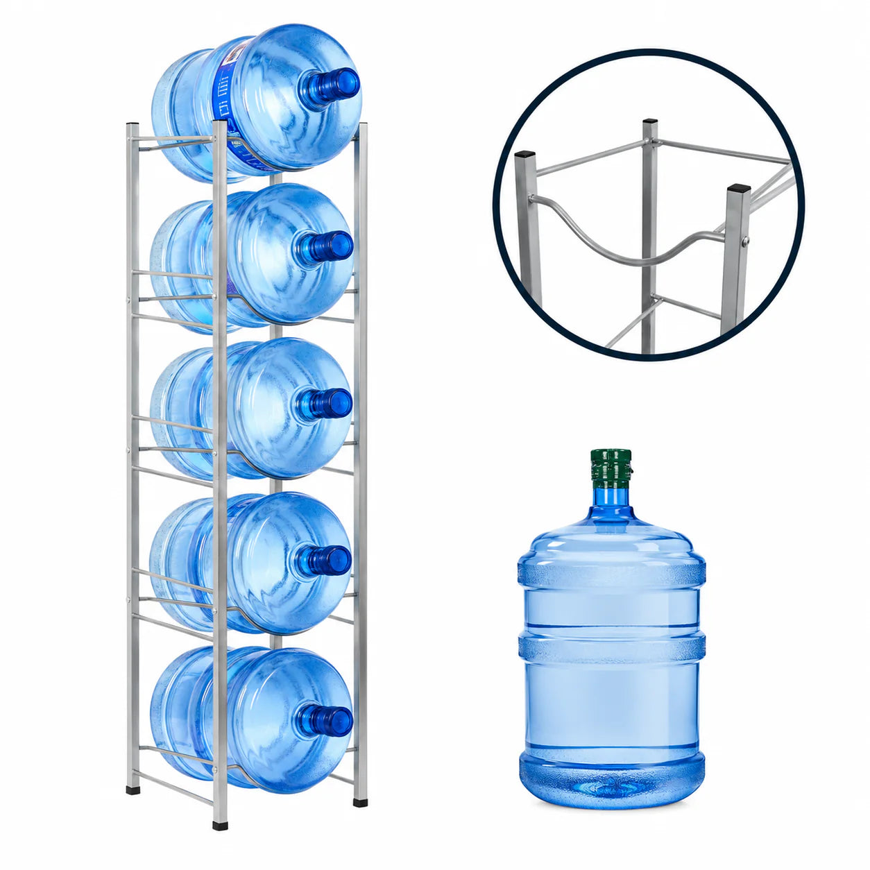 Rack Estante Organizador para 5 Bidones de Agua 20 Lts