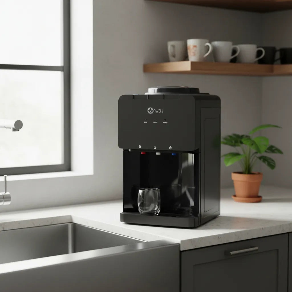 Dispensador de Agua Sobremesa Compresor Negro Mate - Dinamy Import