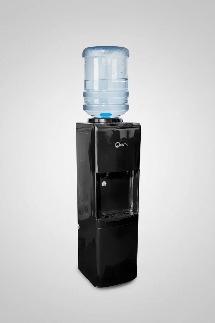 Dispensador de Agua Pedestal Negro Brillante Compresor - Dinamy Import