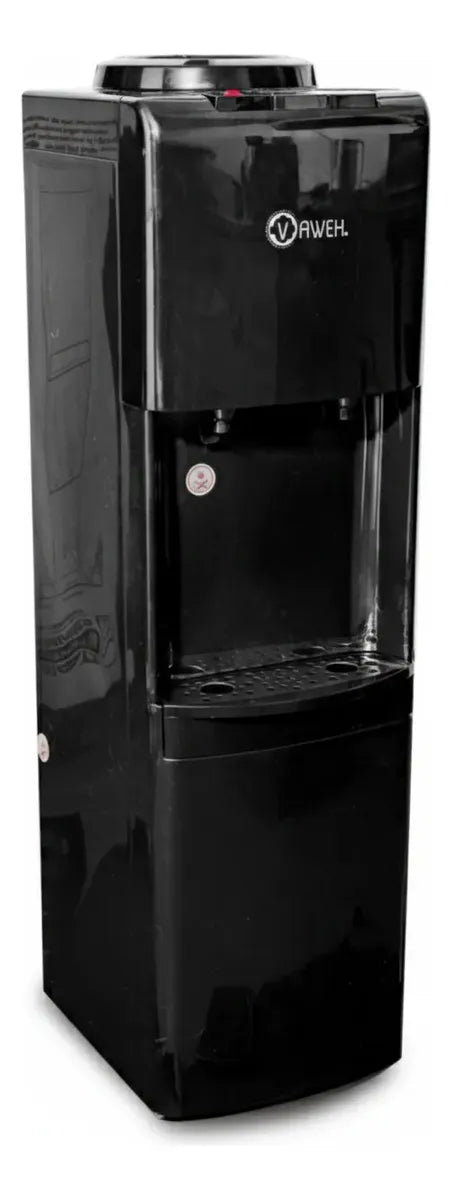 Dispensador de Agua Pedestal Negro Brillante Compresor