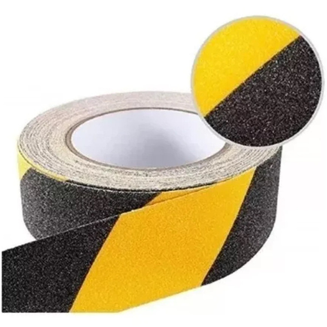 Cinta Antideslizante Amarillo-Negro 5cm x 15m - Dinamy Import