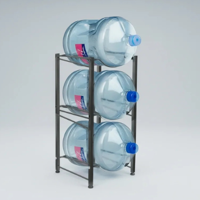 Estante Organizador Rack 3 Botellones Agua 20lts Negro - Dinamy Import