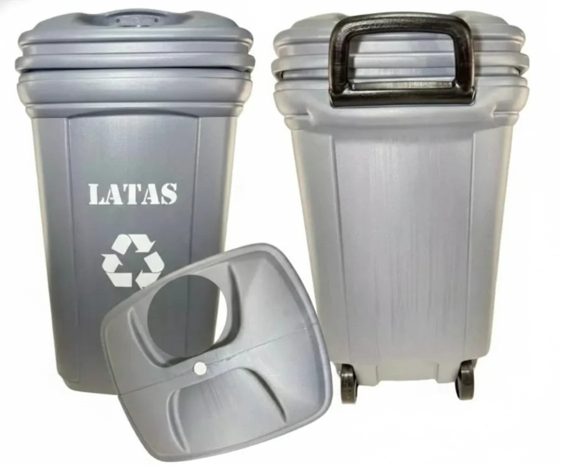 Contenedor de Basura Plástico 120 Litros con Rueda Uso Industrial / Hogar - Dinamy Import
