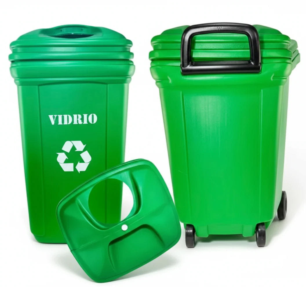 Contenedor de Basura Plástico 120 Litros con Rueda Uso Industrial / Hogar - Dinamy Import
