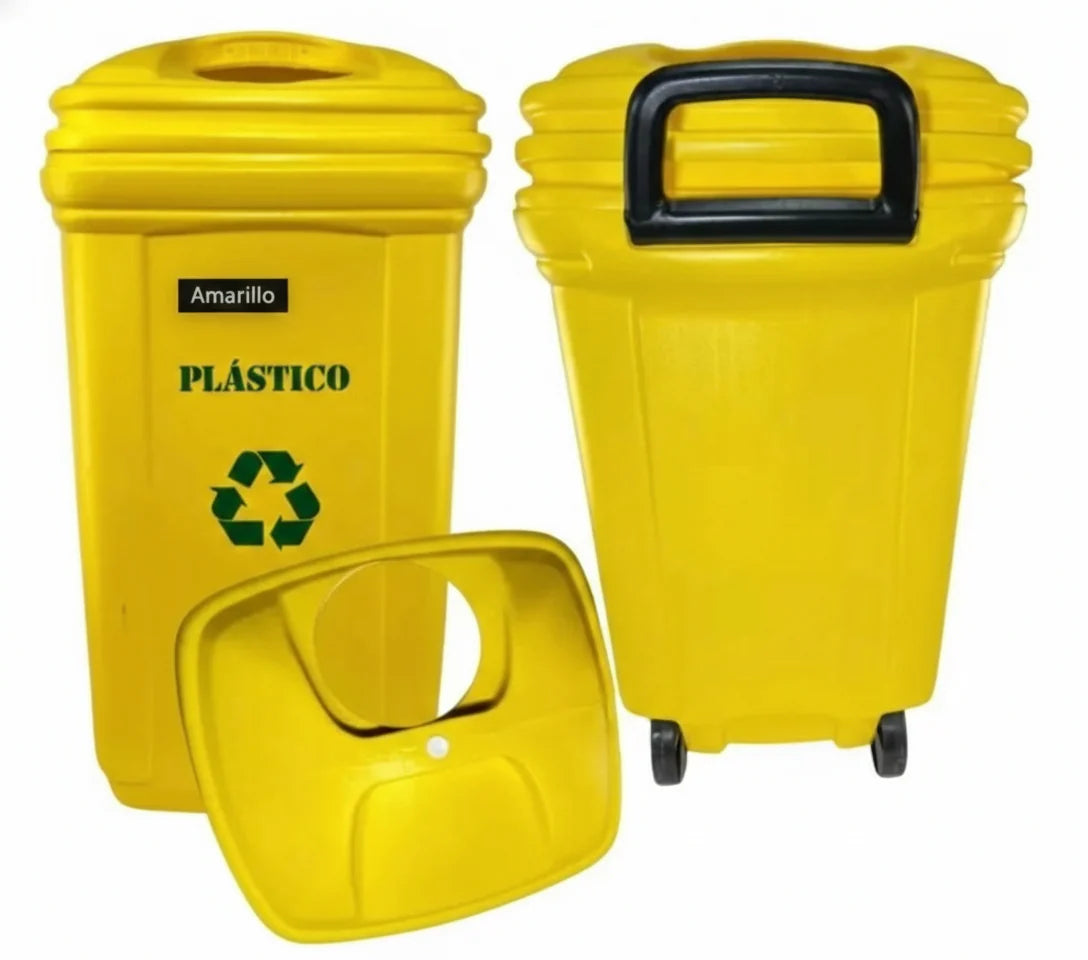 Contenedor de Basura Plástico 120 Litros con Rueda Uso Industrial / Hogar - Dinamy Import