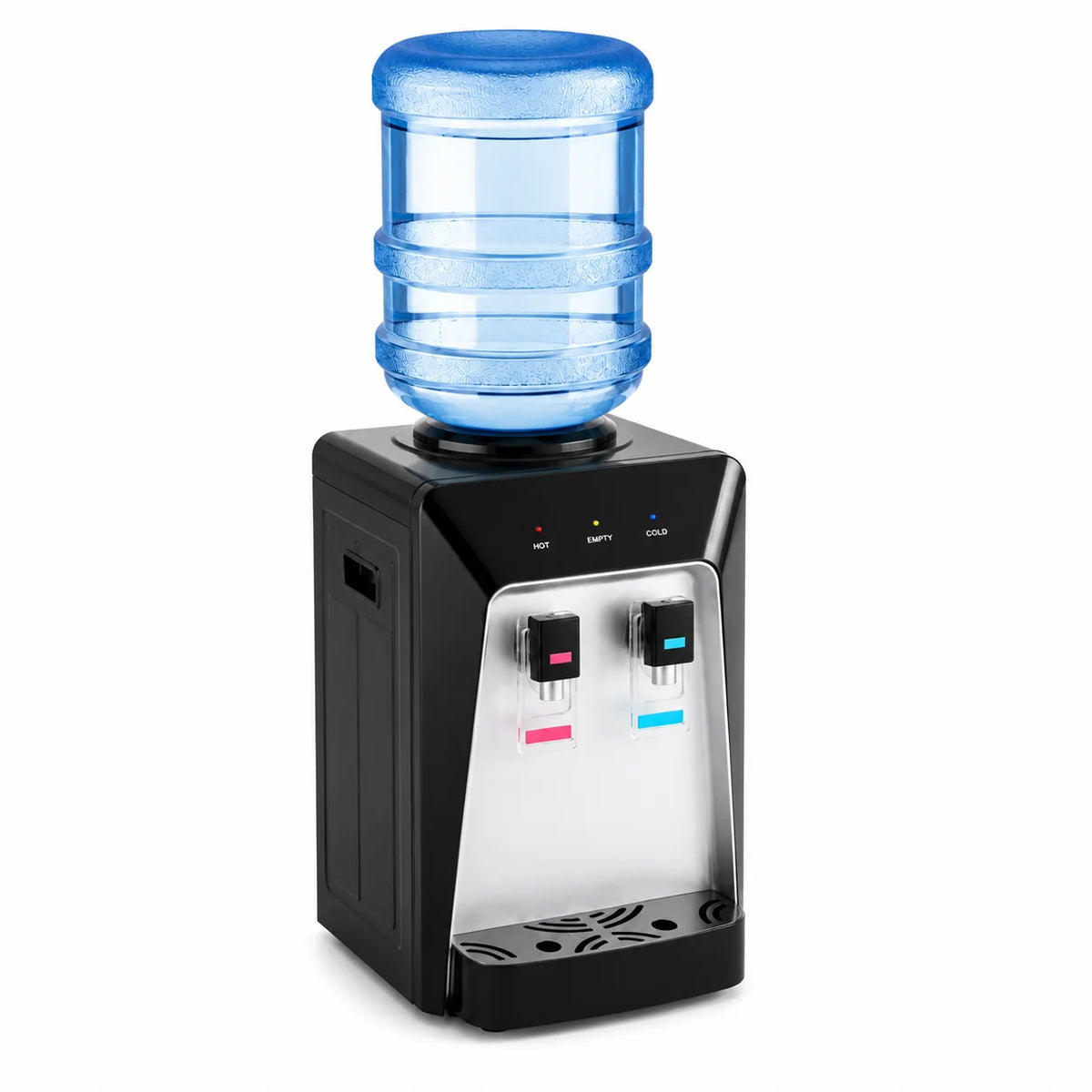 Dispensador de Agua Sobremesa Frío y Caliente Negro y Plata